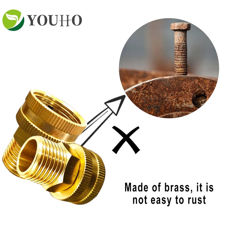 YOUHO Garden Hose Adapter 3/4 NPT Male x 3/4 GHT(F) Drip Irrigation Tubing to Faucet - Reusable Connector Fittings for Most Rain Bird, Orbit, Dig, Toro, Garden Extension Repair Fitting 1PCS - Image 4
